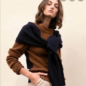 Eudon Choi brown navy jumper Old-Céline style